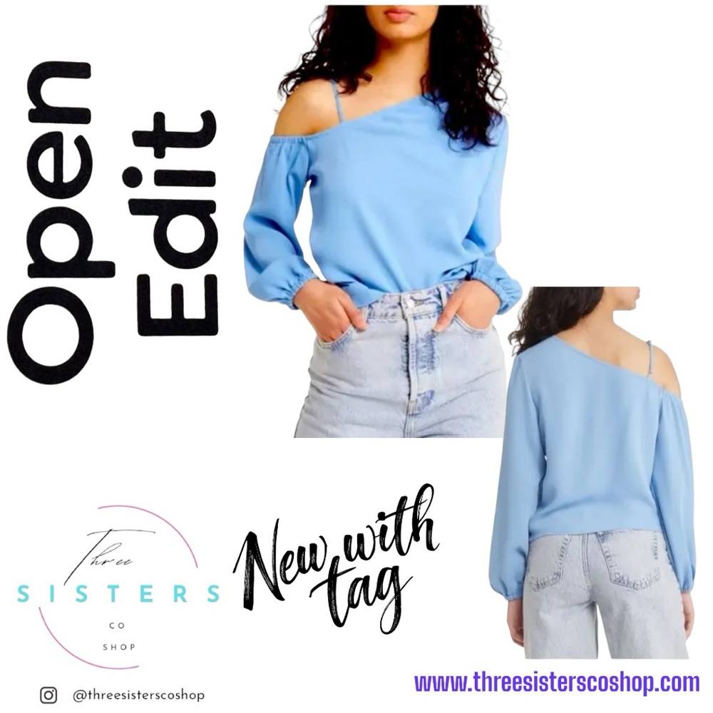 Open Edit Pleated Asymmetric top new with tag